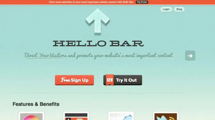 hellobar top banner